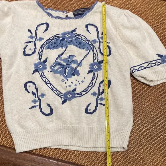 Vintage Herman Geist hand knit cotton sweater S - Picture 7 of 7